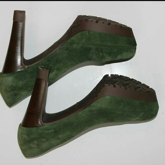 Green Suede Platforms - Picture 4 of 4